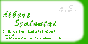 albert szalontai business card